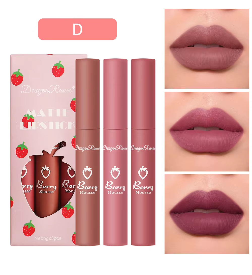 Korean Lipsticks Set Make up for Women Beauty Cosmetics Matte Lipsticks Waterproof Long Lasting the Best Liquid Lip Tint Stain