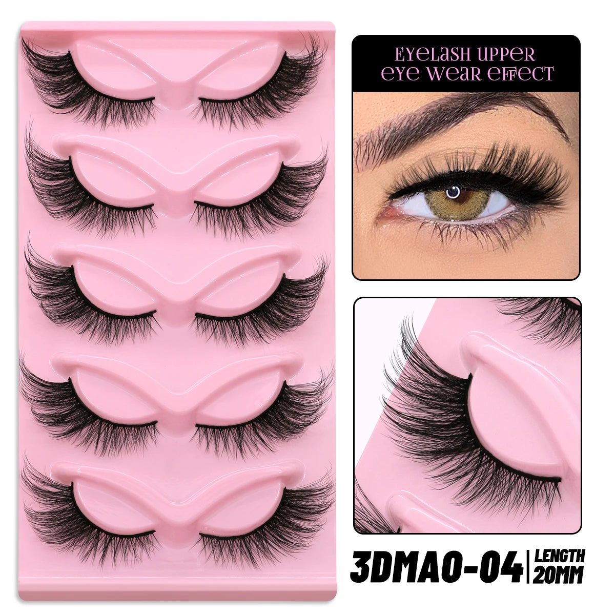 Cat Eye Lashes Natural Long Clear Band Lashes Winged End Eye Elongated Eyelashes Faux Mink Eyelashes Makeup