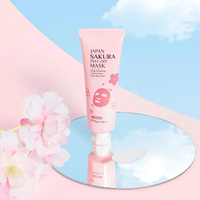 Sakura Peeling Face Mask Deep Cleansing anti Aging Hydrating Repairing Brighten Skin Tone Facial Skin Care 50G