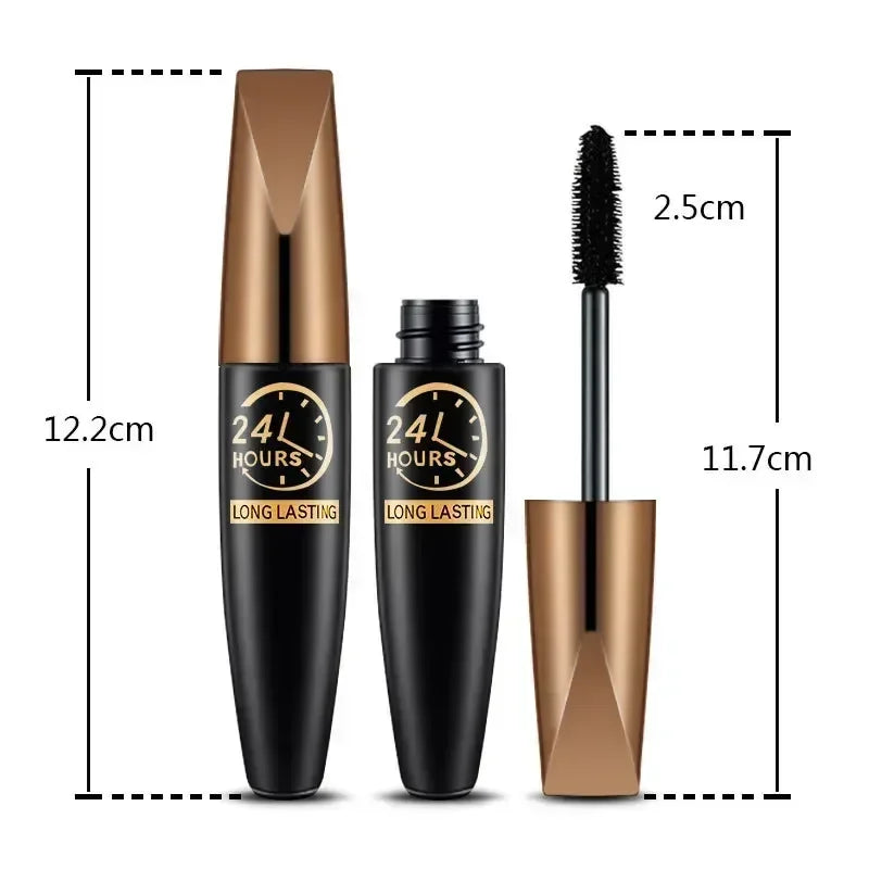 5D Waterproof Mascara Lengthens Eyelashes Extension Black Silk Fiber Mascara Female Makeup Cosmetic Waterproof Mascara