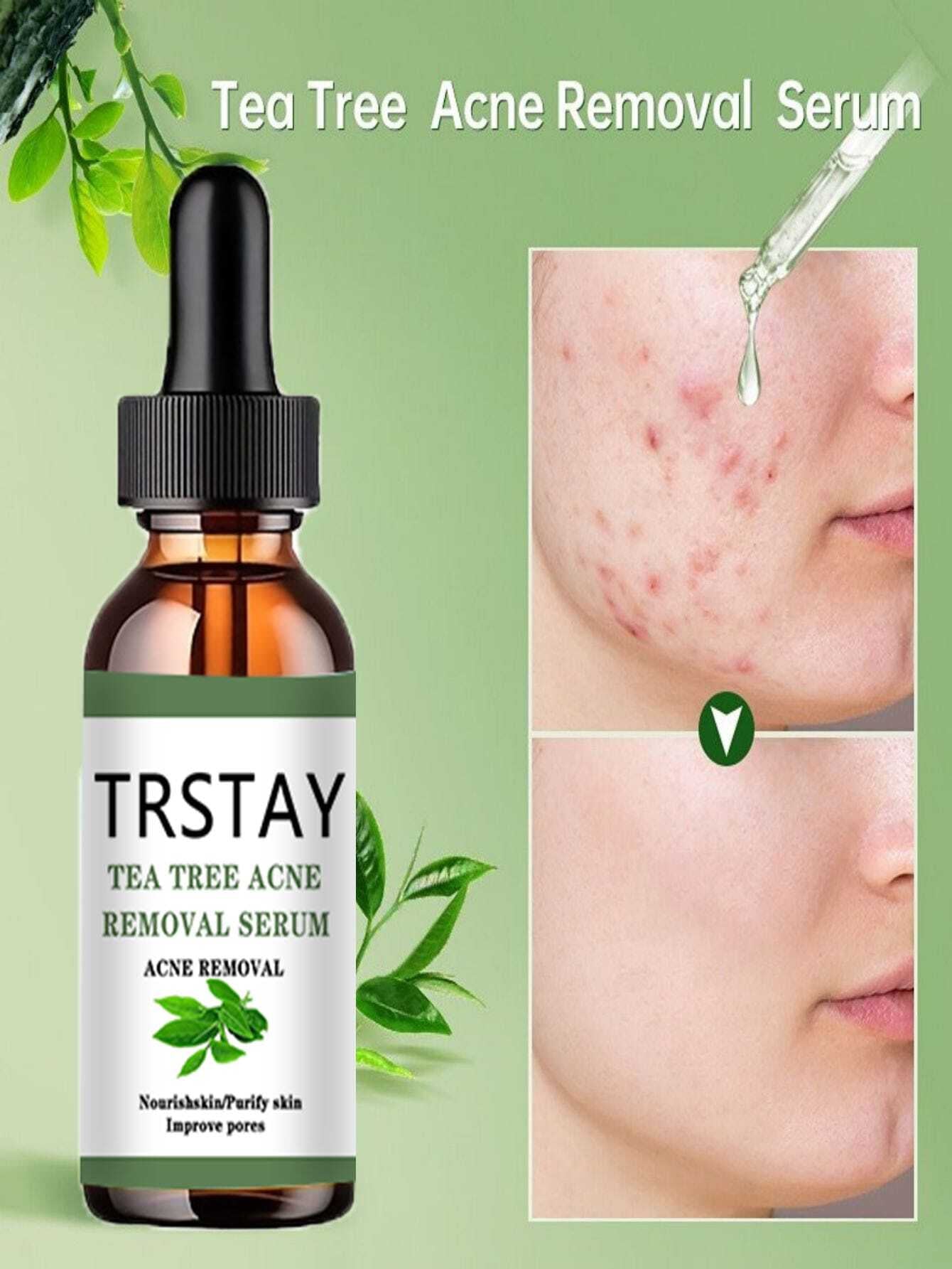 5ML/15ML/30ML/50ML/100ML Acne Treatment Face Serum Tea Tree Oil Essence Moisturizing Shrink Pores Acne Facial Serum Korean Skin Care Products