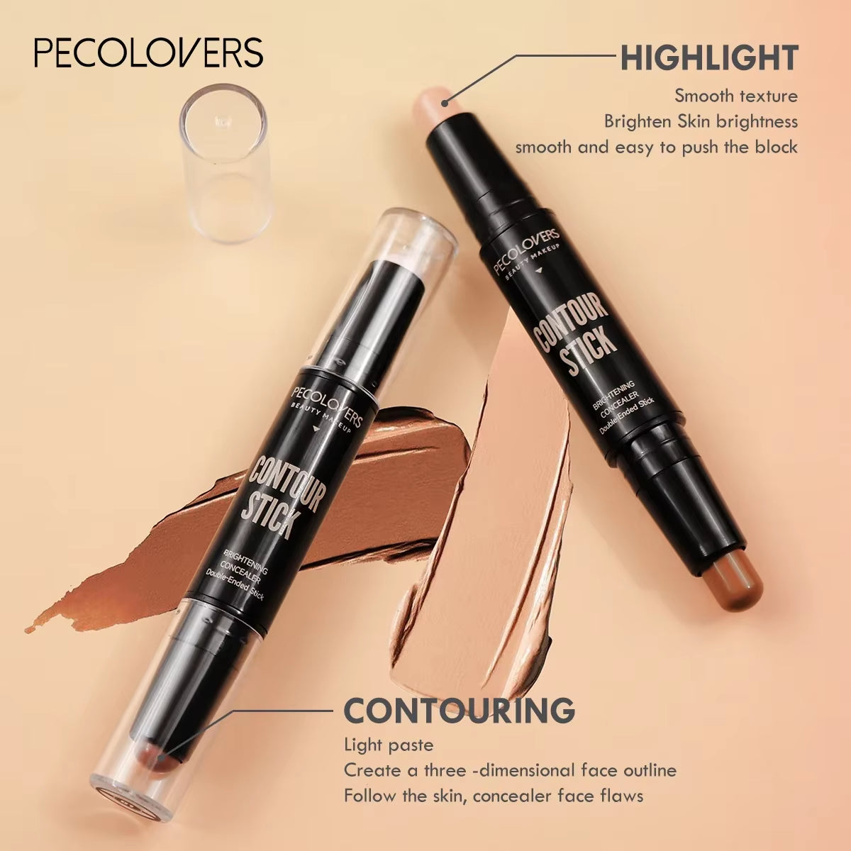 Double Head Highlight Pen Face Make up Liquid Waterproof Contouring Foundation Contour Makeup Concealer Stick Pencil Cosmetics