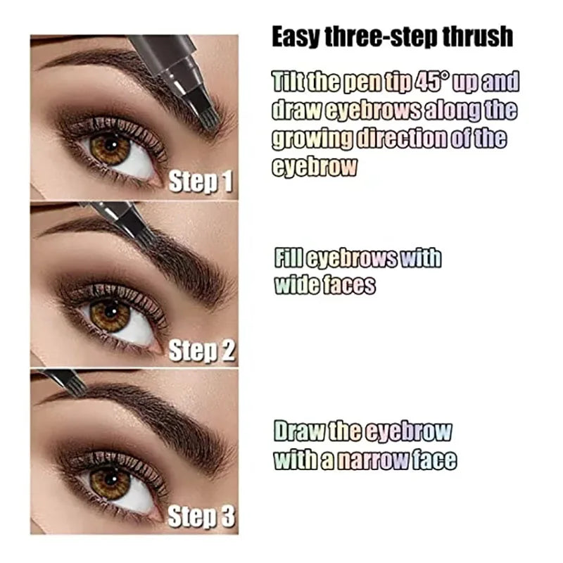 5 Colors Microblading Eyebrow Pen Waterproof Liquid Eyebrow Pencil Long Lasting Eyebrow Pen 4 Oints Eyebrow Pen Cosmetics