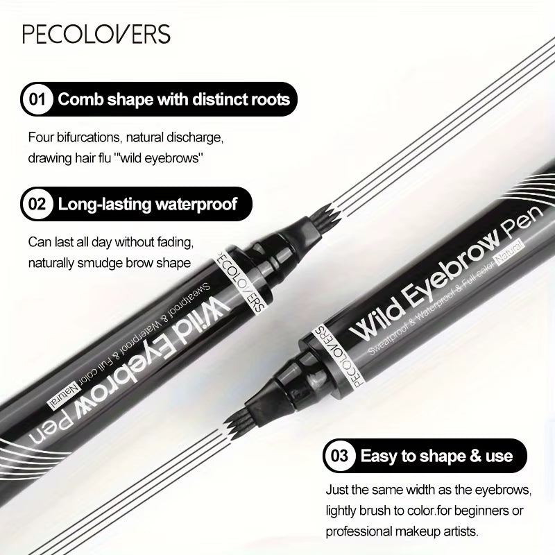 6 Colors 1Pc Eyebrow Pen Waterproof 4 Split Tip Eyebrows Pen Eyebrow Tattoo Pen Waterproof Liquid Black Eyebrow Makeup Pencil