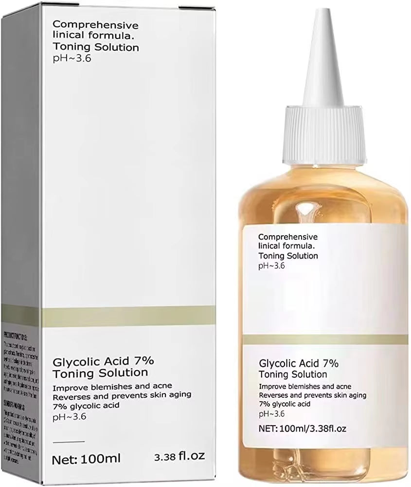 100Ml Glycolic Acid 7% Toning Solution to Remove Acne and Moisturize Skin Rejuvenating Lotion