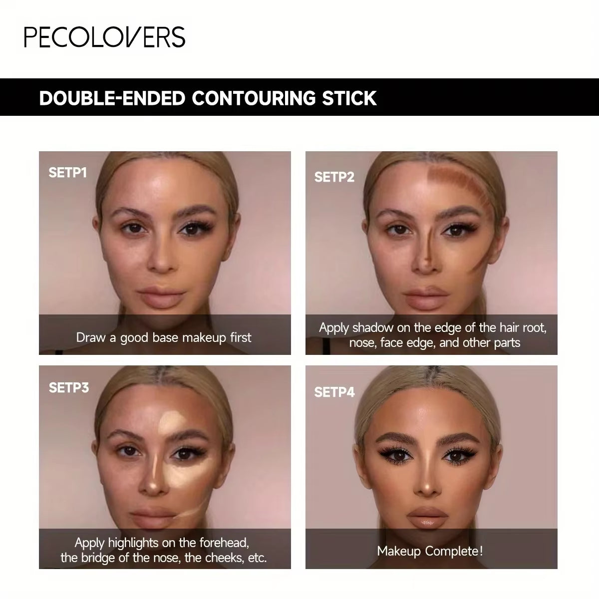 Double Head Highlight Pen Face Make up Liquid Waterproof Contouring Foundation Contour Makeup Concealer Stick Pencil Cosmetics