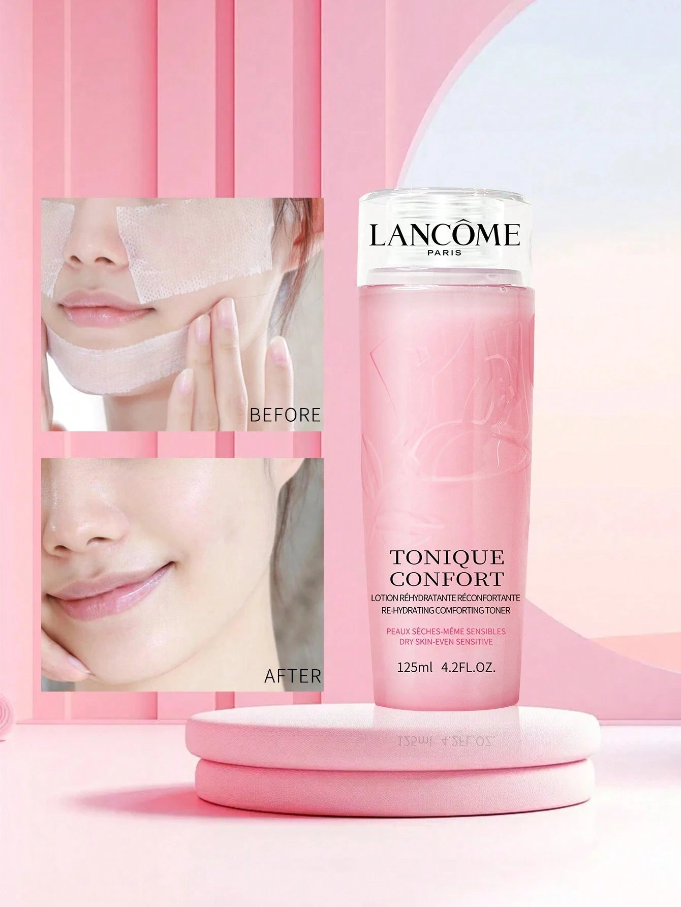 LancôMe LancôMe Tonique Confort Re-Hydrating Comforting Toner, Dry Skin-Even Sensitive for Improved Skin Hydration 4.2 FL.OZ./125ML Mini Size (New and Old Versions Are Shipped Randomly)