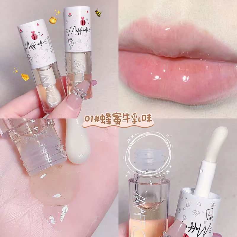 Make up Korean Beauty Cosmetics Lip Ink Gloss Labial Lips Moisturizer Jelly Lipstick Bright Oil Moisturizing Balm Big Lip Brush