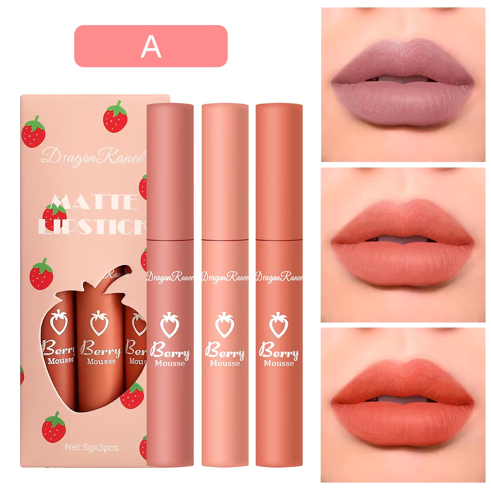 Korean Lipsticks Set Make up for Women Beauty Cosmetics Matte Lipsticks Waterproof Long Lasting the Best Liquid Lip Tint Stain