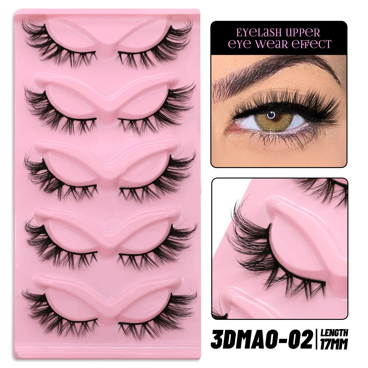 Cat Eye Lashes Natural Long Clear Band Lashes Winged End Eye Elongated Eyelashes Faux Mink Eyelashes Makeup