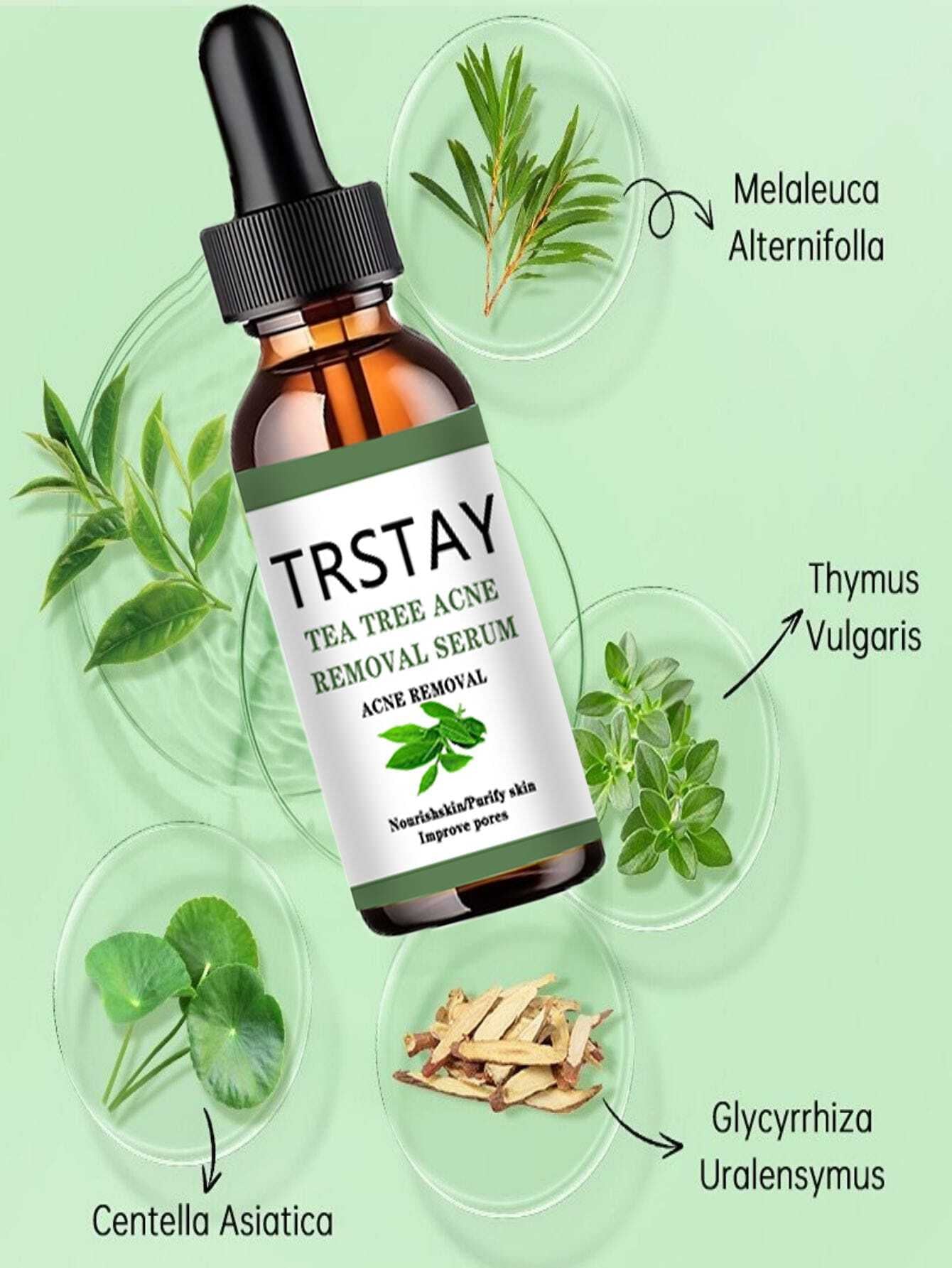 5ML/15ML/30ML/50ML/100ML Acne Treatment Face Serum Tea Tree Oil Essence Moisturizing Shrink Pores Acne Facial Serum Korean Skin Care Products