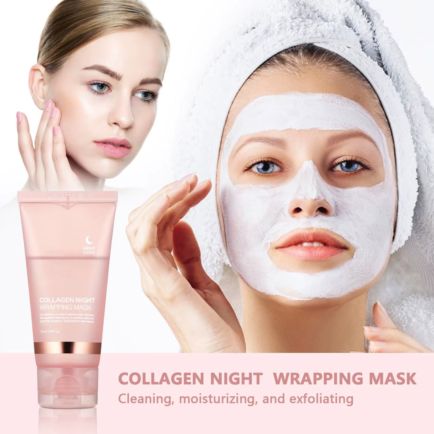 (1/4 Pc)Medicube Collagen Overnight Wrapping Peel off Facial Mask Pack - Elasticity & Hydration Care, Reduces Sagging & Dullness