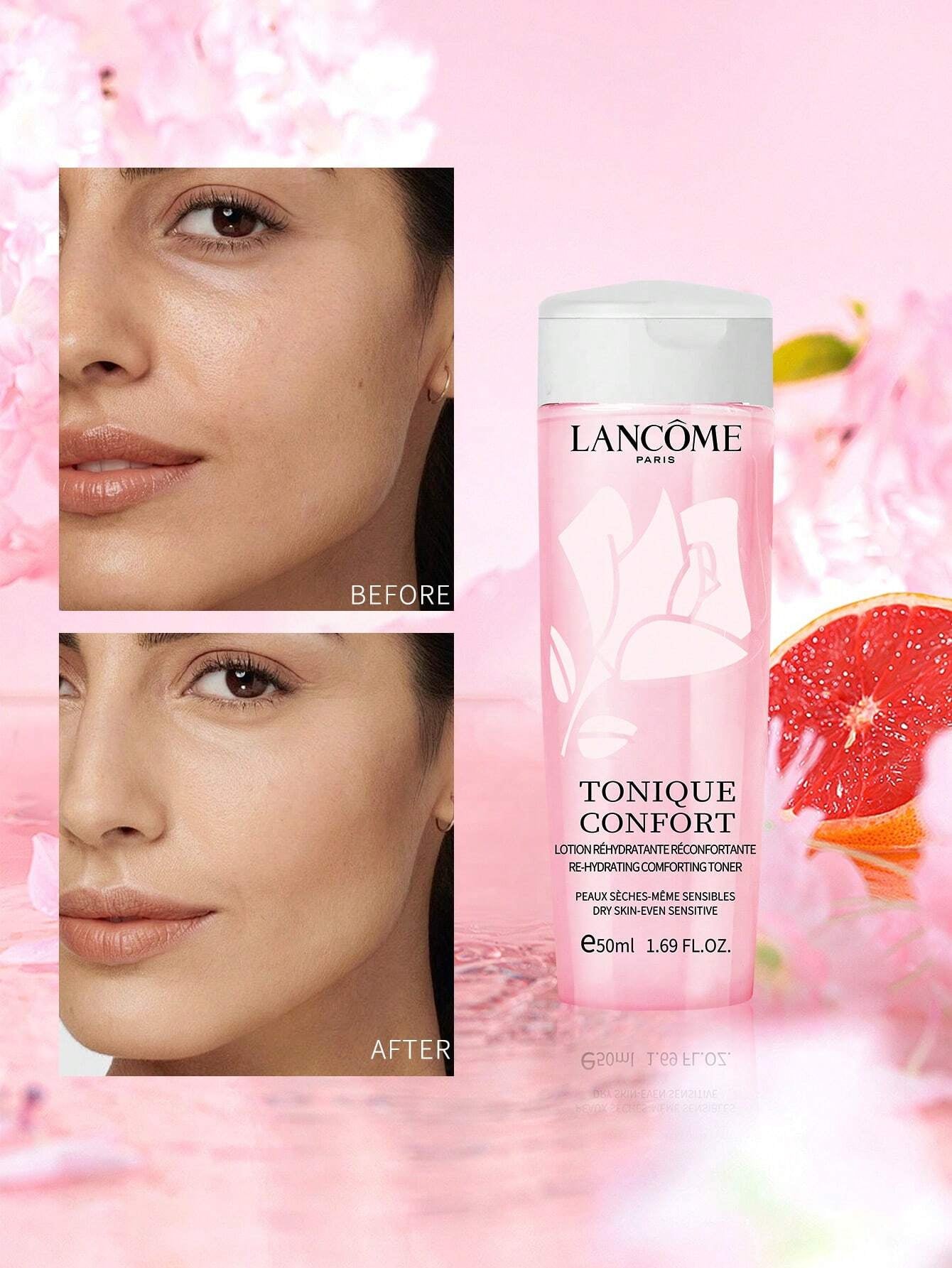 LancôMe LancôMe Tonique Confort Re-Hydrating Comforting Toner, Dry Skin-Even Sensitive for Improved Skin Hydration 4.2 FL.OZ./125ML Mini Size (New and Old Versions Are Shipped Randomly)