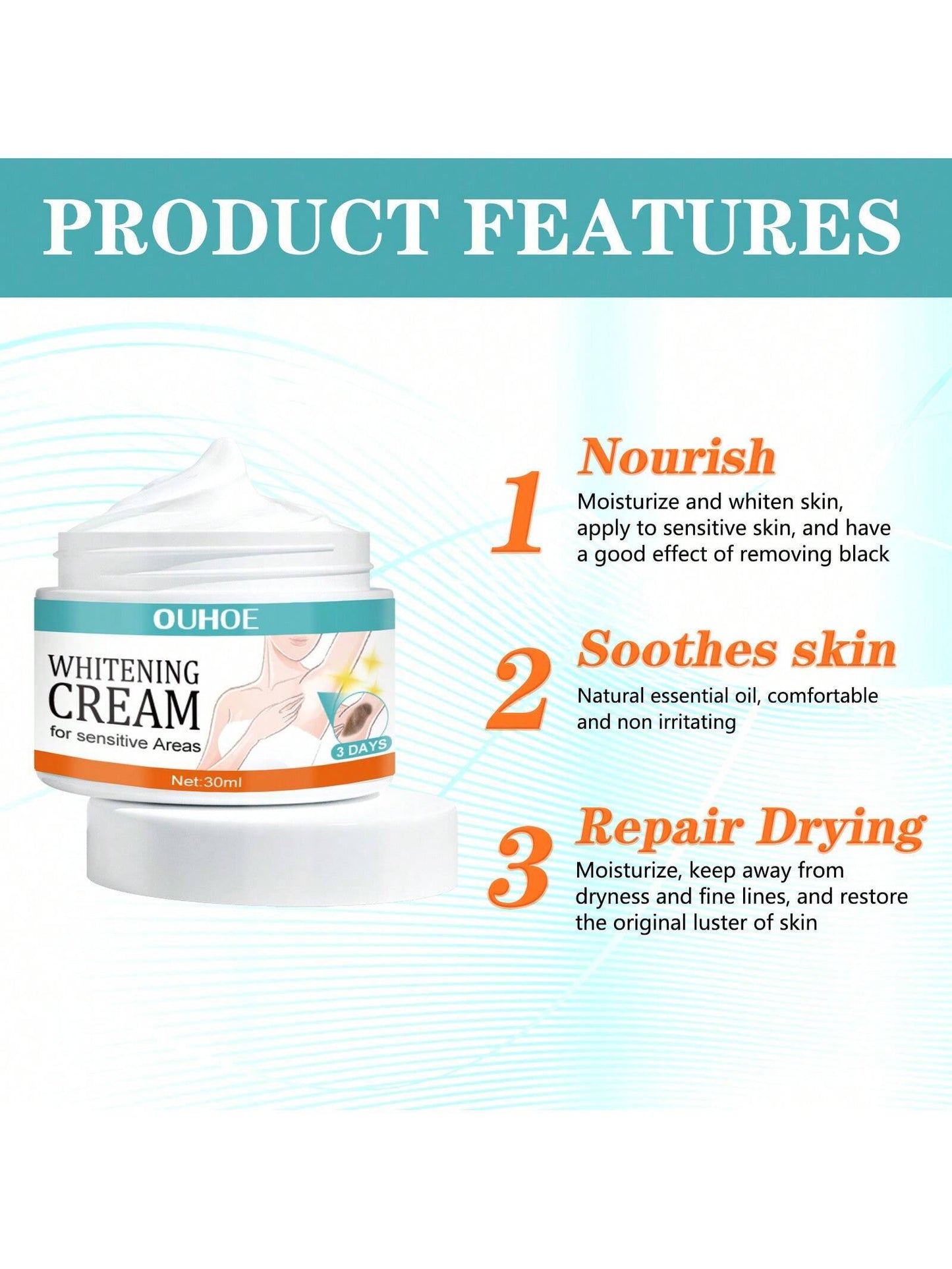 30Ml Underarm Whitening Cream Lighten Underarm Joints Elbow Hydrating Skin Brightening Cream