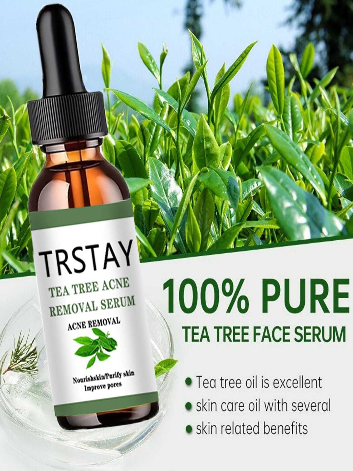 5ML/15ML/30ML/50ML/100ML Acne Treatment Face Serum Tea Tree Oil Essence Moisturizing Shrink Pores Acne Facial Serum Korean Skin Care Products