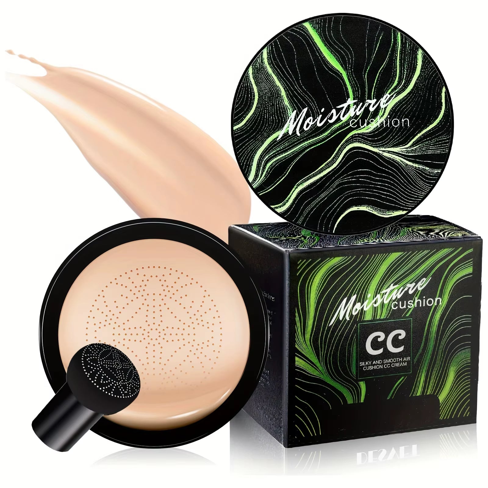 CC Cream Foundation Moisturizing Concealer Waterproof Oil, Mushroom Head Air Cushion, Long-Lasting Nude Makeup