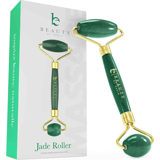 Jade Roller for Face - Face Massager Skin Care Tools with Small Eye Roller for Puffy Eyes, Face Care to Reduce Puffy Eyes, Stocking Stuffers for Her, Facial Roller Self Care Gifts for Women