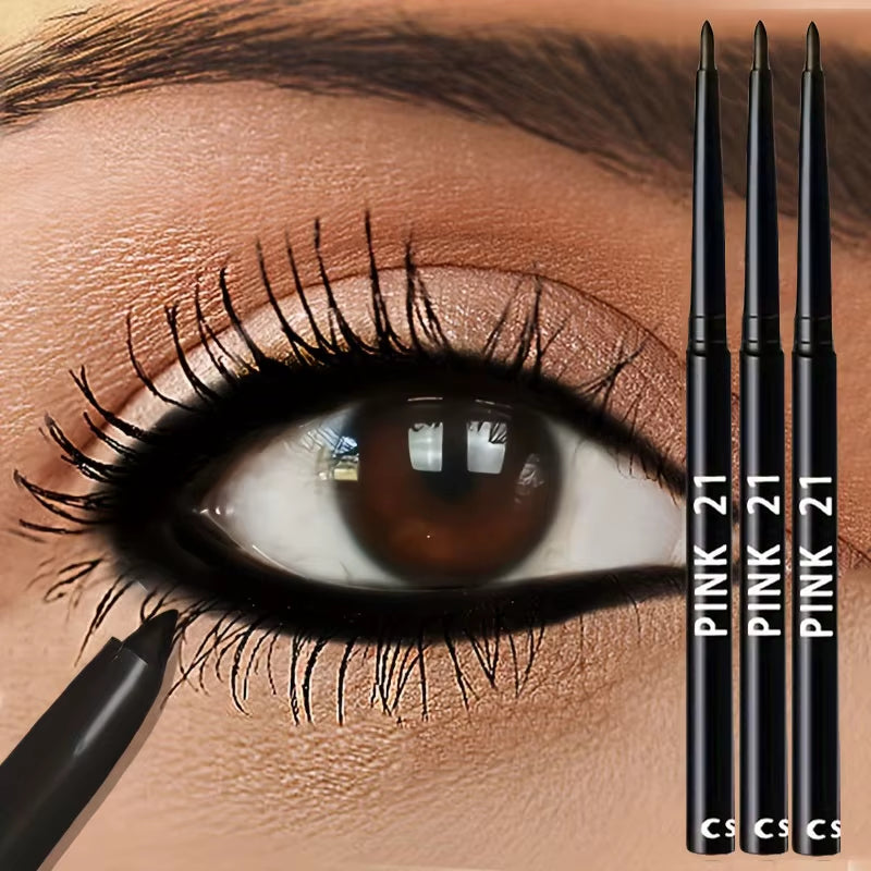 3Pcs Waterproof Black Eyeliner Pencils-Smudge-Proof, Long-Lasting &Beginner-Friendly Eye Makeup