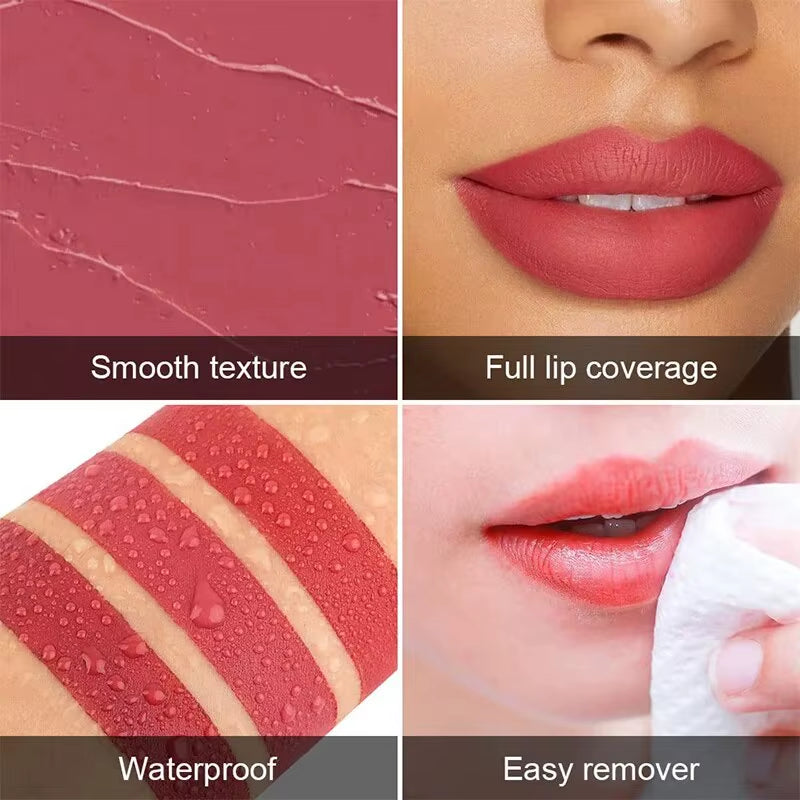 High-Pigmented Matte Lipstick Velvet Waterproof Long-Lasting Makeup Lips Cosmetics