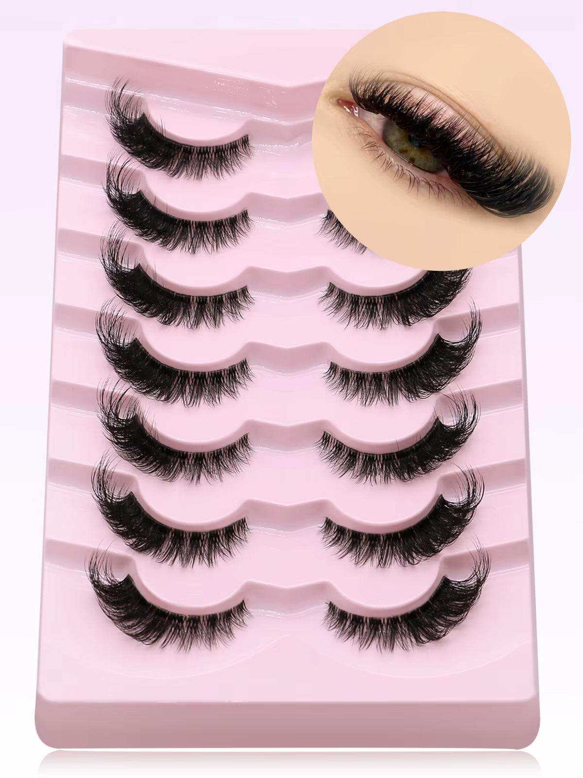 Cat Eye Lashes Natural Long Clear Band Lashes Winged End Eye Elongated Eyelashes Faux Mink Eyelashes Makeup