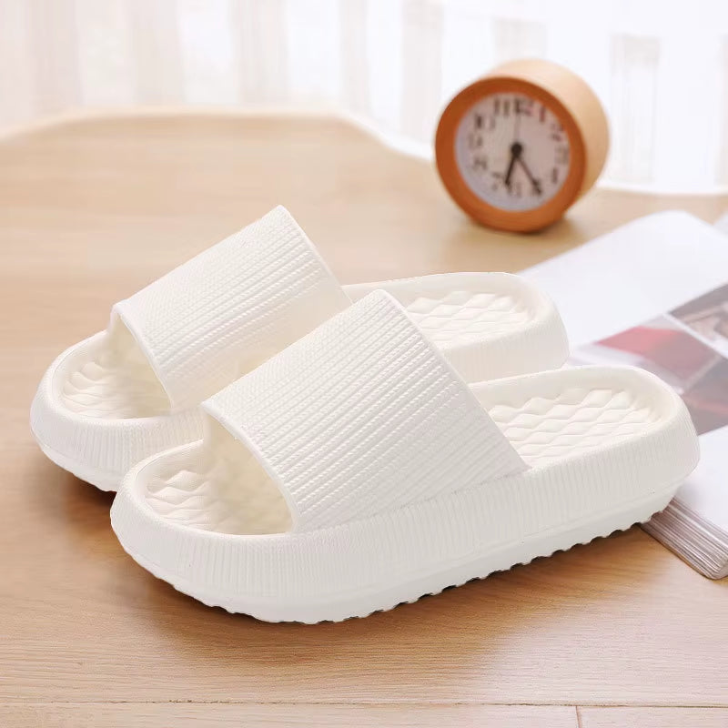 Women'S Thick Platform Cloud Slippers EVA Soft Sole Pillow Slides Summer Beach Flip Flops Women Non Slip Bathroom Home Slippers