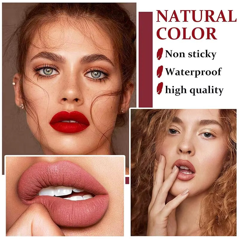 High-Pigmented Matte Lipstick Velvet Waterproof Long-Lasting Makeup Lips Cosmetics