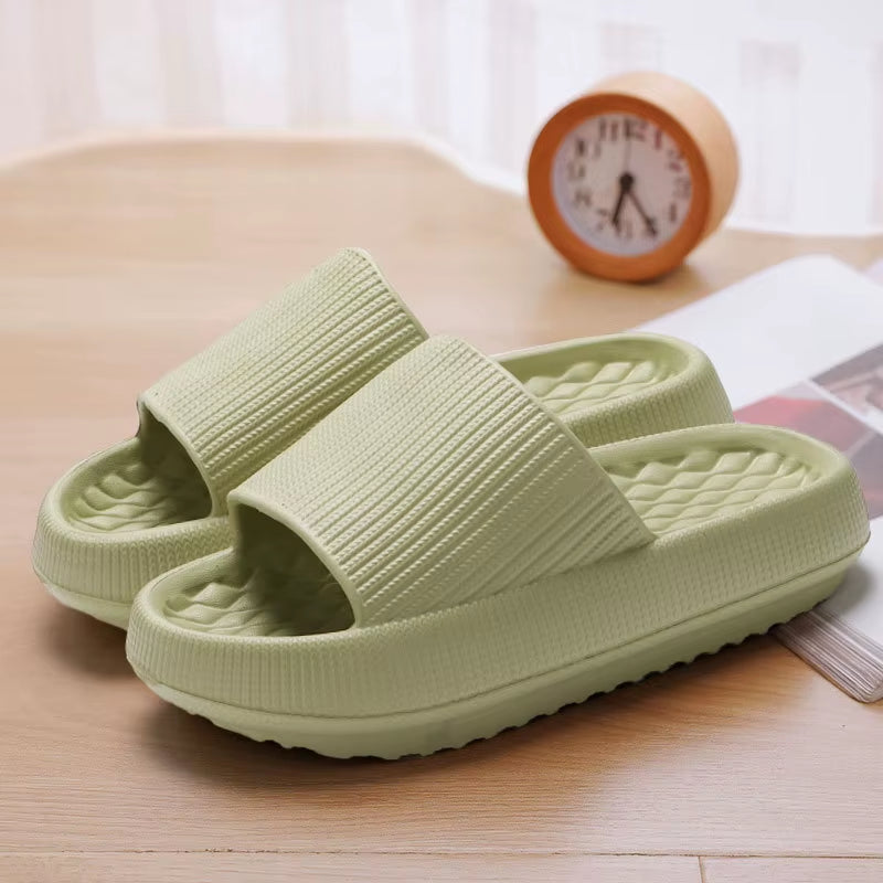 Women'S Thick Platform Cloud Slippers EVA Soft Sole Pillow Slides Summer Beach Flip Flops Women Non Slip Bathroom Home Slippers