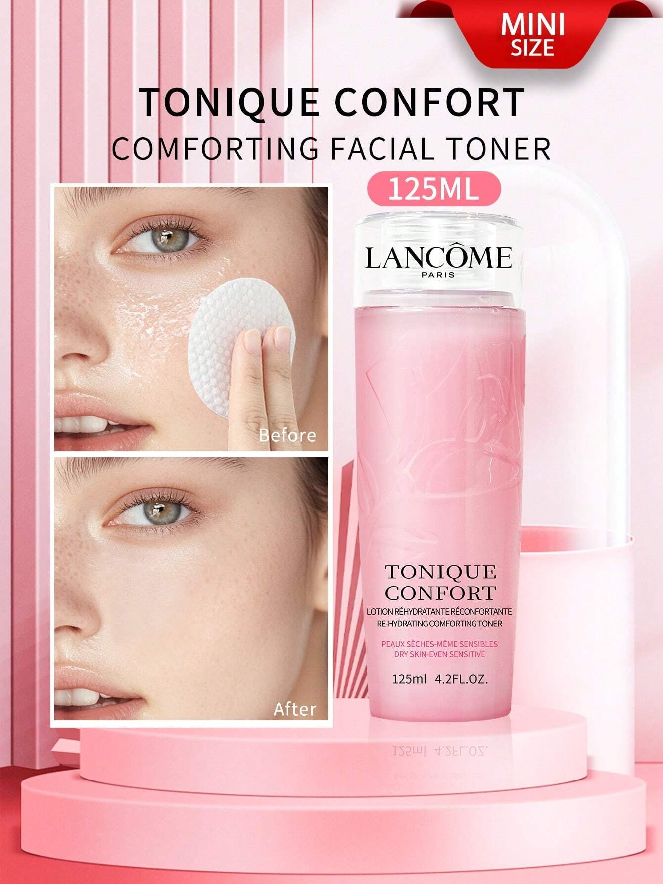 LancôMe LancôMe Tonique Confort Re-Hydrating Comforting Toner, Dry Skin-Even Sensitive for Improved Skin Hydration 4.2 FL.OZ./125ML Mini Size (New and Old Versions Are Shipped Randomly)