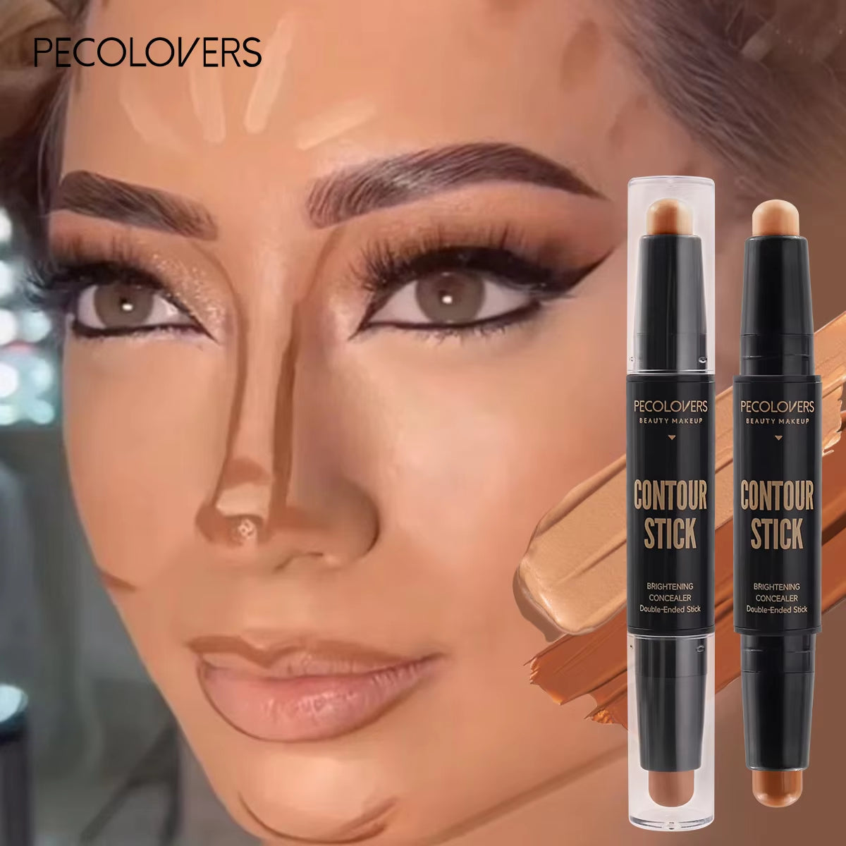 Double Head Highlight Pen Face Make up Liquid Waterproof Contouring Foundation Contour Makeup Concealer Stick Pencil Cosmetics