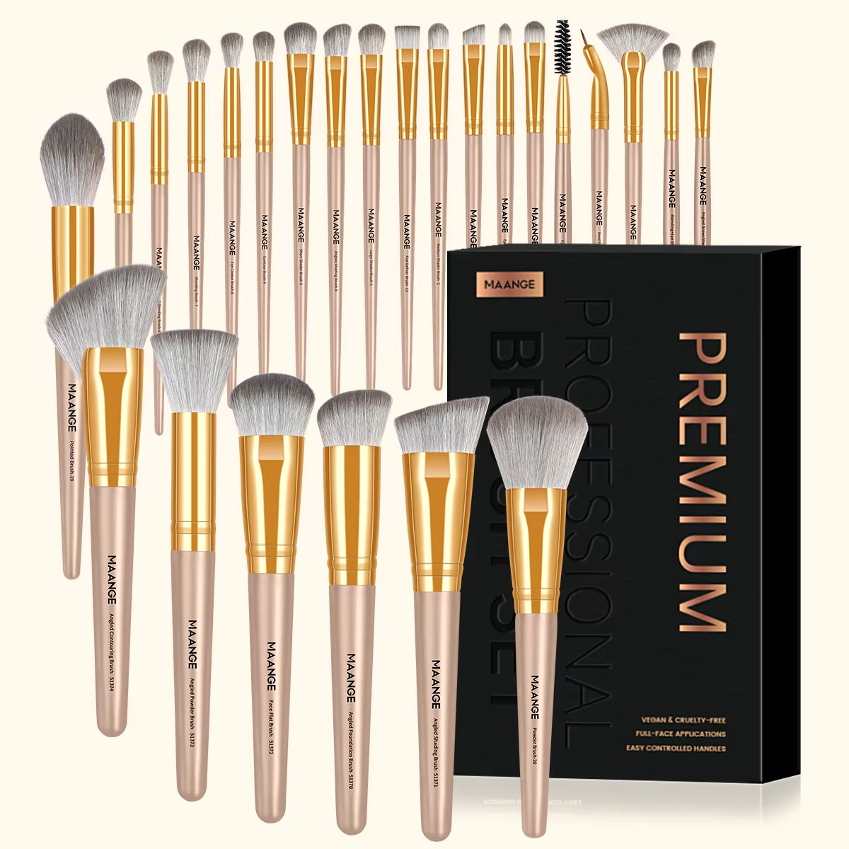 Professional Gift Box 25 Pieces Makeup Brushes Kit Face Eye Beauty Brushes for Foundation Conceal Eyeshadow Contour Brush