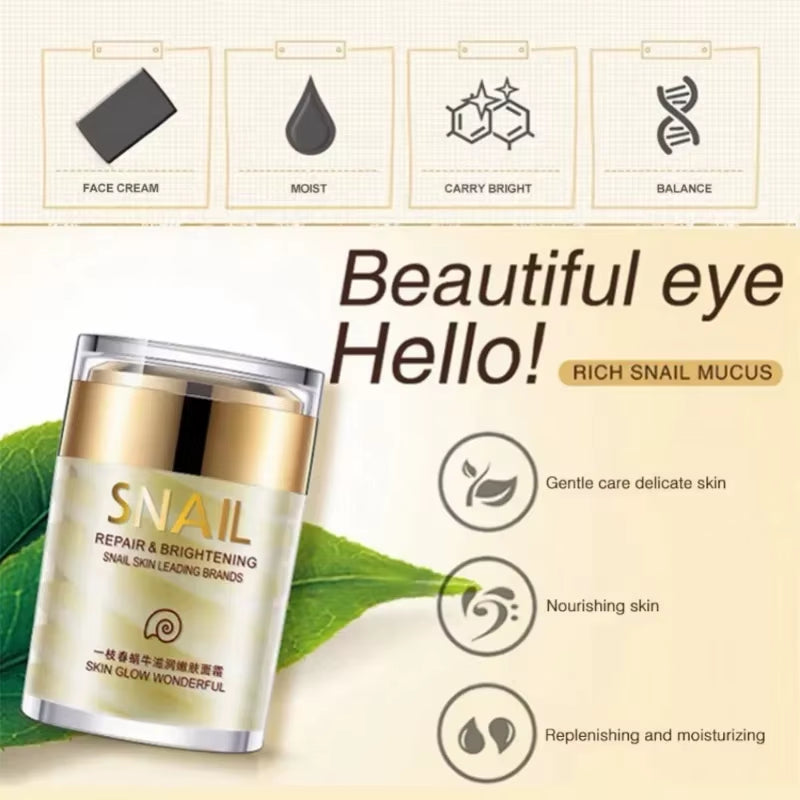 Snail Collagen Face Cream Whitening Moisture anti Aging Facial Firming Cream anti Wrinkles Eye Bags Korean Skin Care Product 60G