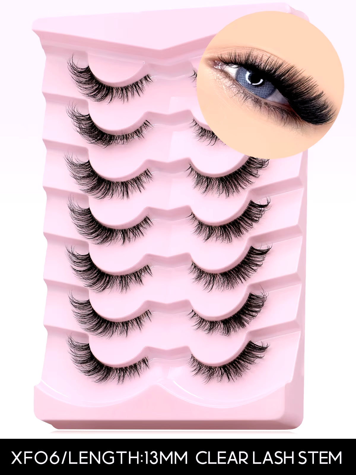 Cat Eye Lashes Natural Long Clear Band Lashes Winged End Eye Elongated Eyelashes Faux Mink Eyelashes Makeup