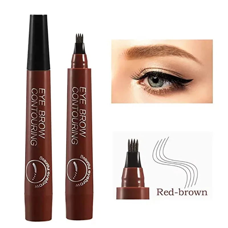 5 Colors Microblading Eyebrow Pen Waterproof Liquid Eyebrow Pencil Long Lasting Eyebrow Pen 4 Oints Eyebrow Pen Cosmetics