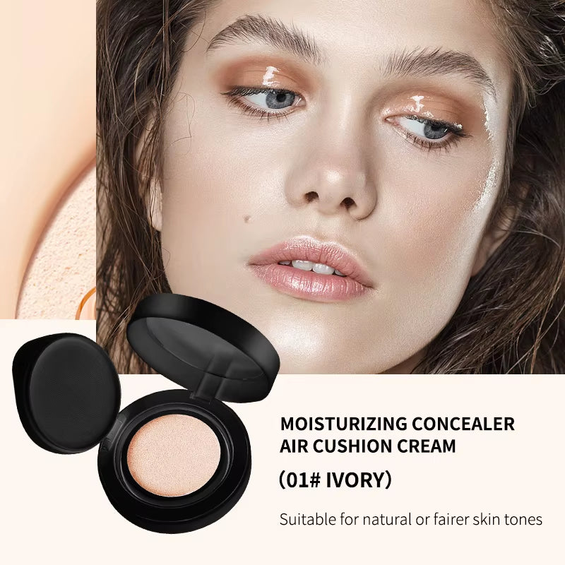 OCHEAL BB Cream Air Cushion Full Coverage Waterproof Long-Lasting Concealer Cushion Compact Face Makeup Foundation CC Cream