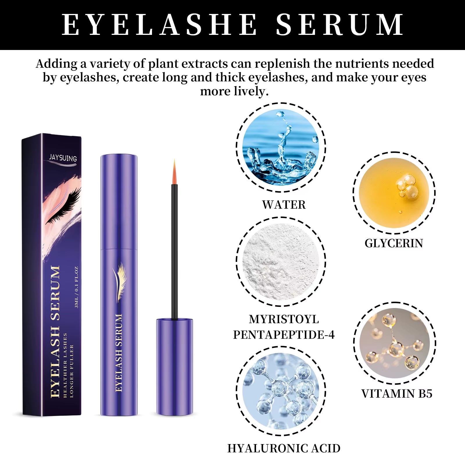 28 Days Fast Eyelash Growth Serum Natural Eyelashes Enhancer Longer Thicker Eyebrows Lift Eye Care Fuller Lashes Products