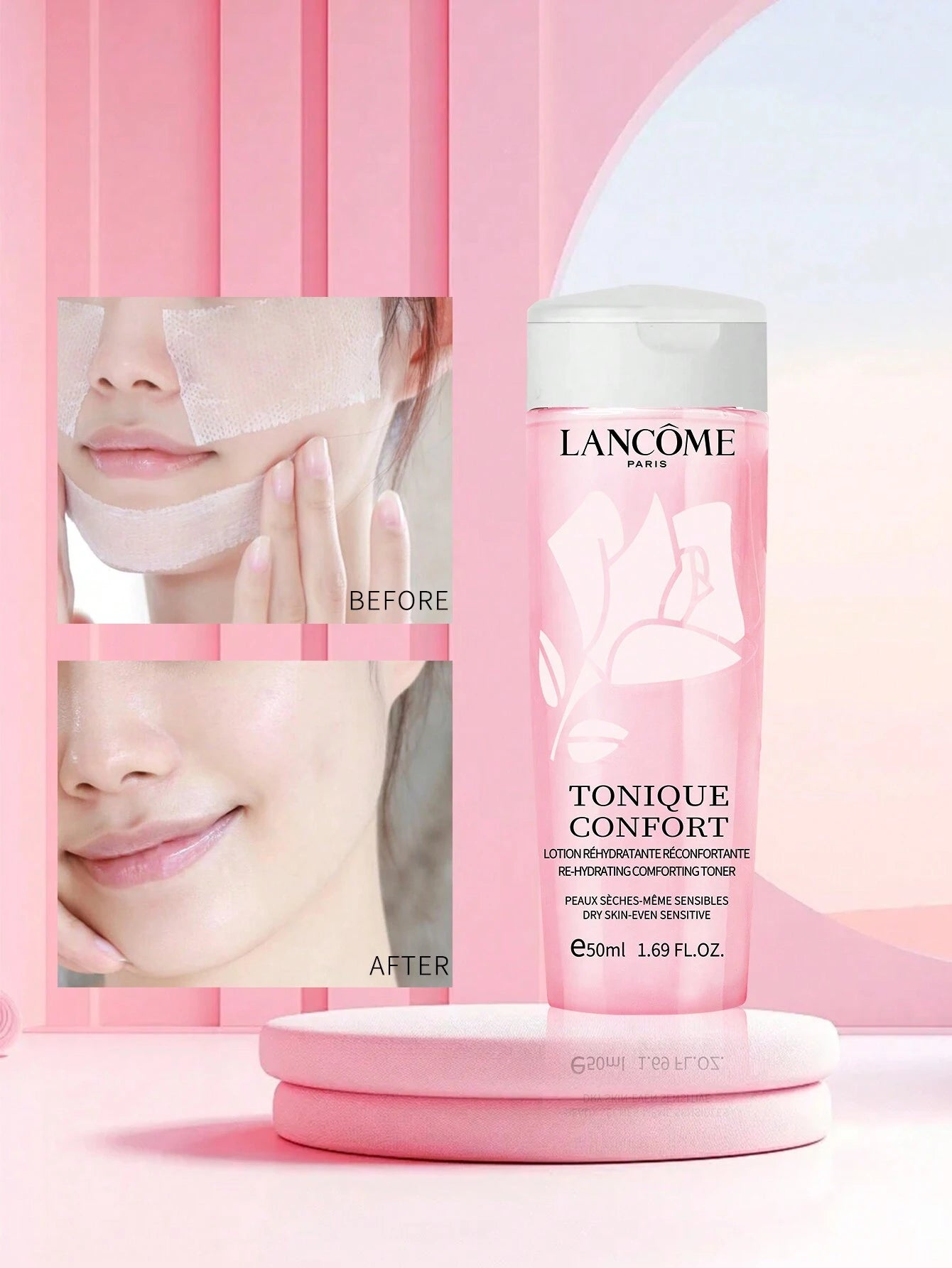 LancôMe LancôMe Tonique Confort Re-Hydrating Comforting Toner, Dry Skin-Even Sensitive for Improved Skin Hydration 4.2 FL.OZ./125ML Mini Size (New and Old Versions Are Shipped Randomly)