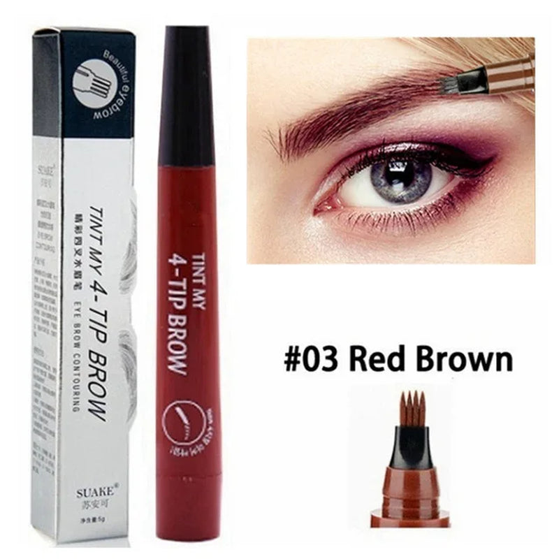 5 Colors Microblading Eyebrow Pen Waterproof Liquid Eyebrow Pencil Long Lasting Eyebrow Pen 4 Oints Eyebrow Pen Cosmetics