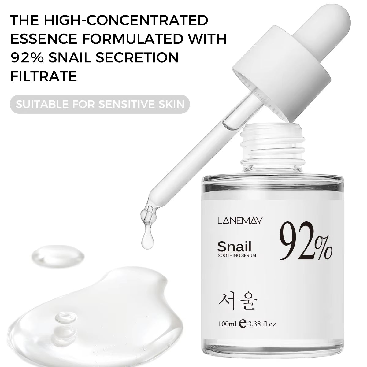 100Ml 92% Snail Soothing Facial Essence Multi in One Skin Care Hydrating and Moisturizing Face Serum