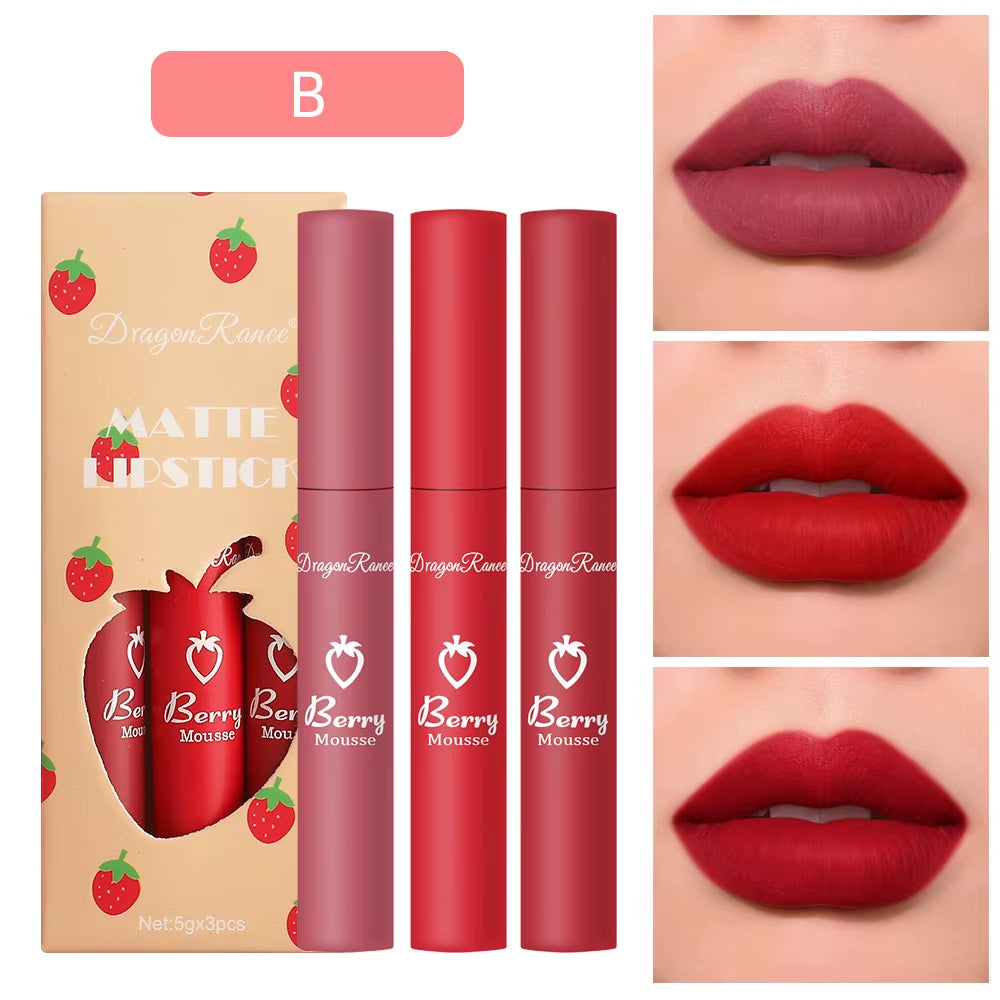 Korean Lipsticks Set Make up for Women Beauty Cosmetics Matte Lipsticks Waterproof Long Lasting the Best Liquid Lip Tint Stain