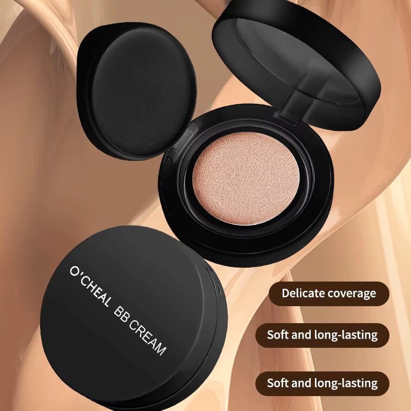 OCHEAL BB Cream Air Cushion Full Coverage Waterproof Long-Lasting Concealer Cushion Compact Face Makeup Foundation CC Cream