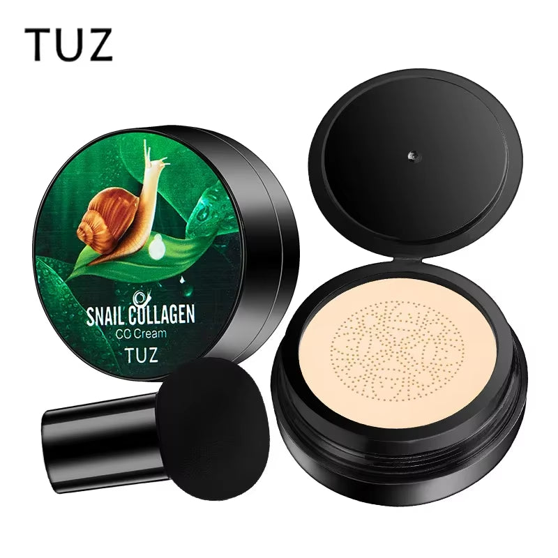 Snail Collagen BB Cream Mushroom Head Air Cushion Foundation CC Creamliquid Concealer Brightening Oil-Control Makeup Cosmetics