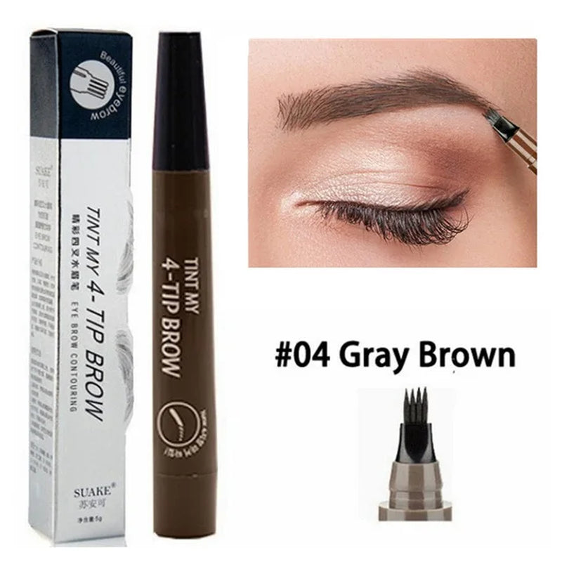 5 Colors Microblading Eyebrow Pen Waterproof Liquid Eyebrow Pencil Long Lasting Eyebrow Pen 4 Oints Eyebrow Pen Cosmetics