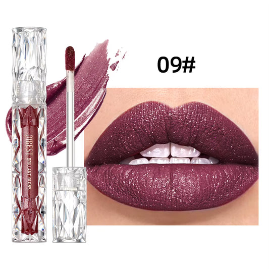 Waterproof Diamond Shimmer Glitter Lipgloss Matte Liquid Lipstick Shiny Pearl Lip Glaze Long Lasting Liptint Women Makeup