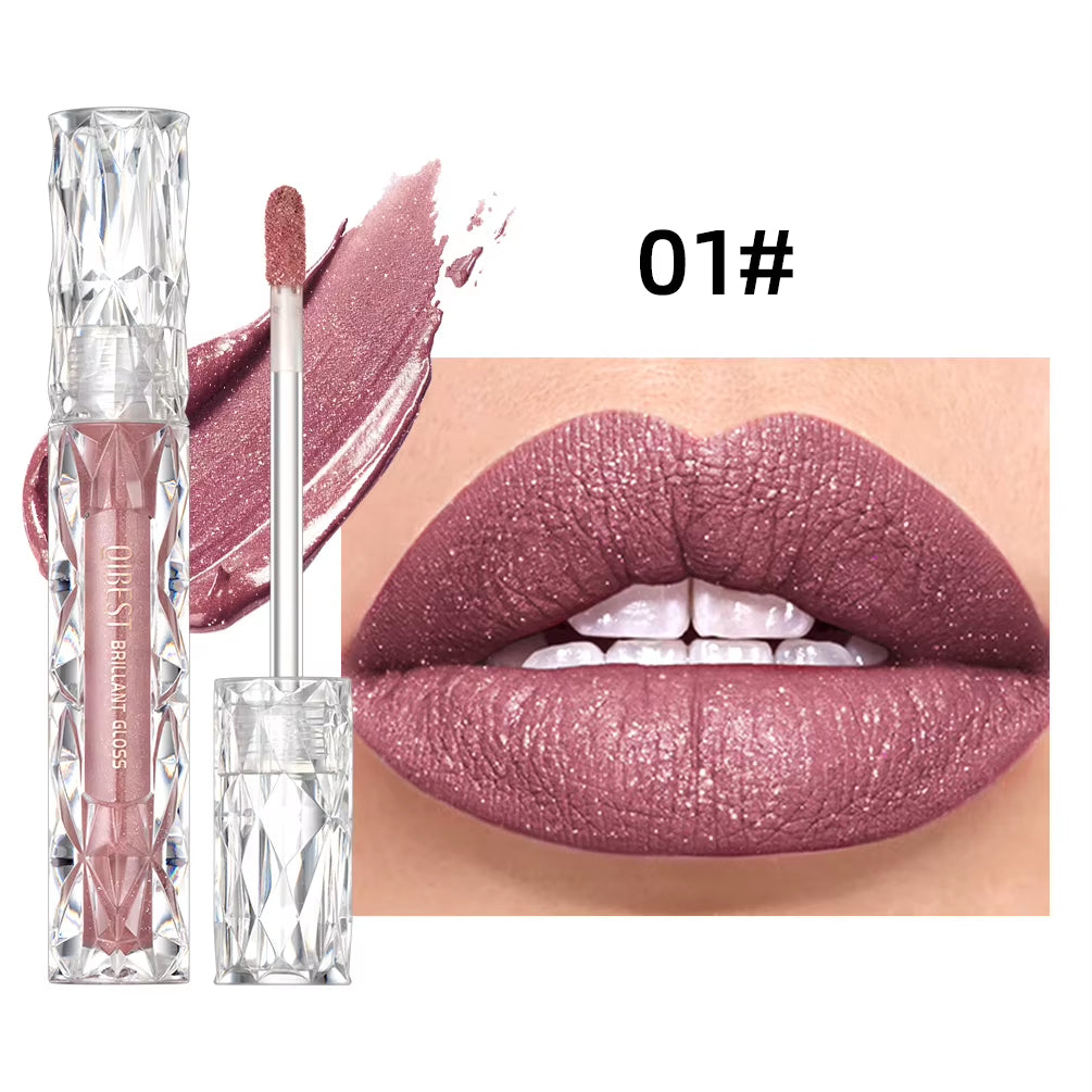 Waterproof Diamond Shimmer Glitter Lipgloss Matte Liquid Lipstick Shiny Pearl Lip Glaze Long Lasting Liptint Women Makeup