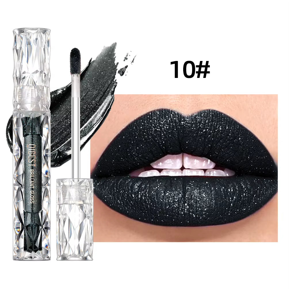 Waterproof Diamond Shimmer Glitter Lipgloss Matte Liquid Lipstick Shiny Pearl Lip Glaze Long Lasting Liptint Women Makeup