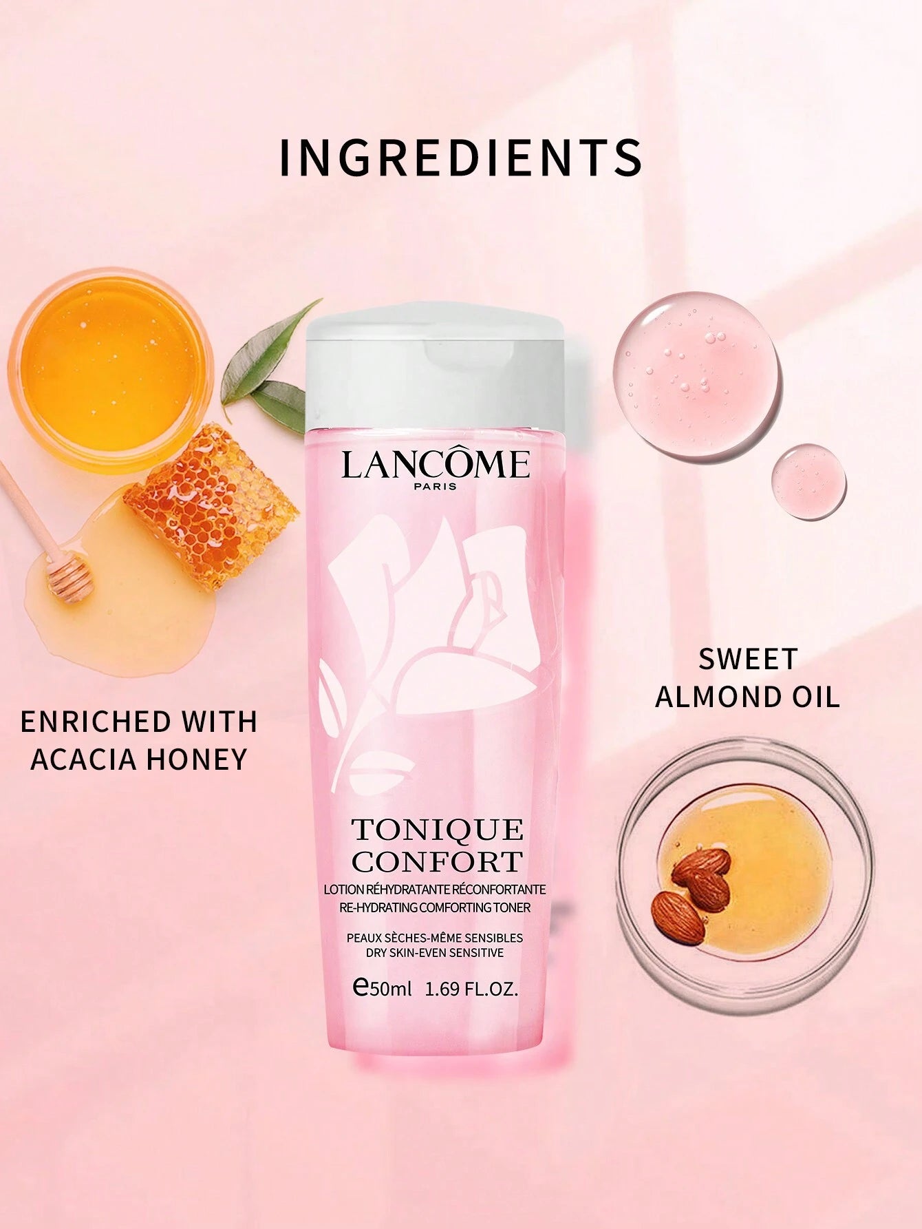 LancôMe LancôMe Tonique Confort Re-Hydrating Comforting Toner, Dry Skin-Even Sensitive for Improved Skin Hydration 4.2 FL.OZ./125ML Mini Size (New and Old Versions Are Shipped Randomly)